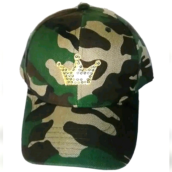 *KING / QUEEN* Baseball Cap Gold Crown. Camo Hat. NEW! Royalty, Honor, Respect - Picture 2 of 5